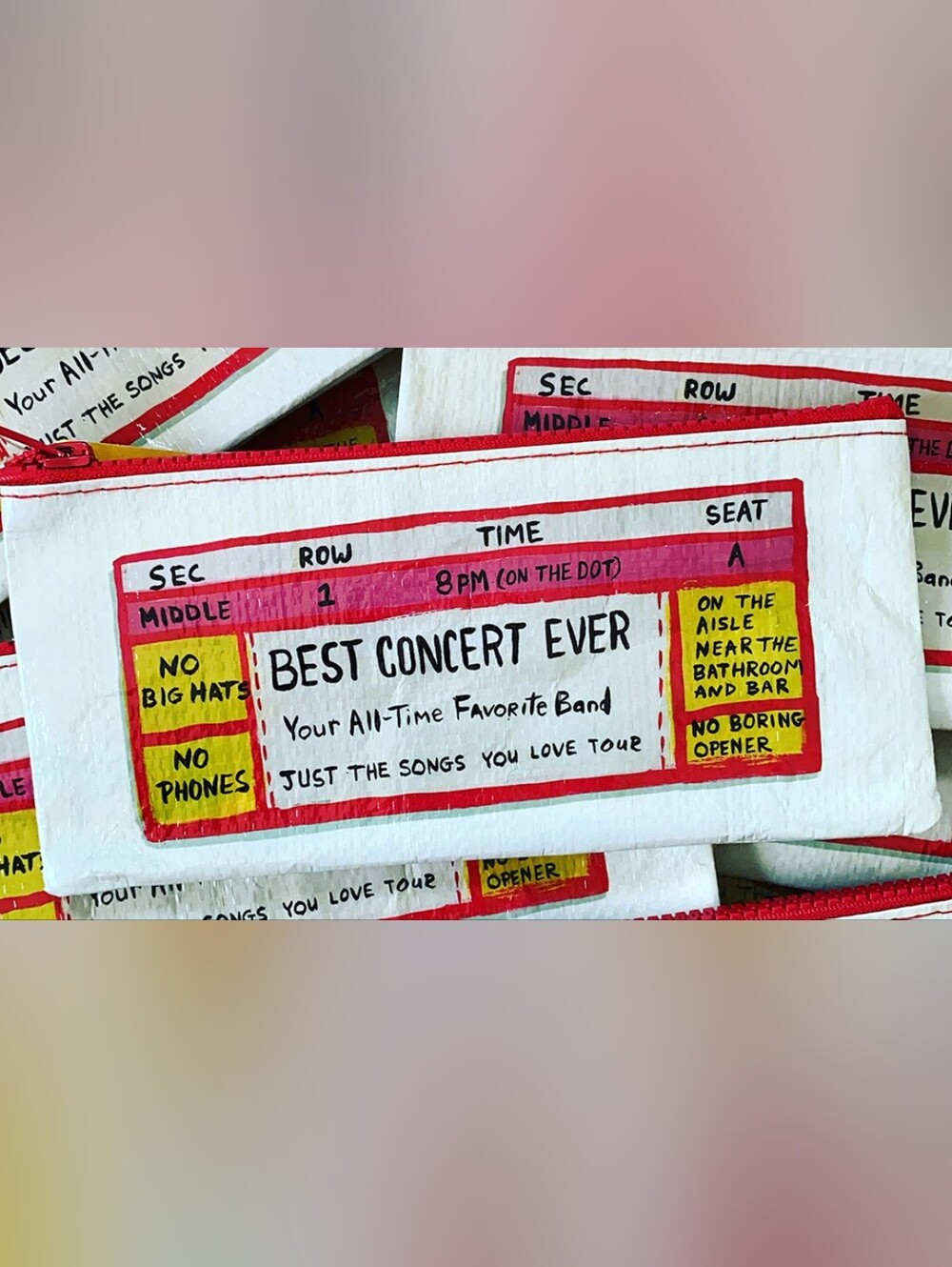 NWT Blue Q "Best Concert Ever" Mini Zipper Bag